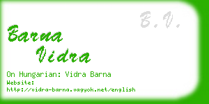 barna vidra business card